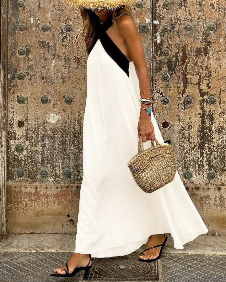Morven – Crossover Halter Maxi Dress