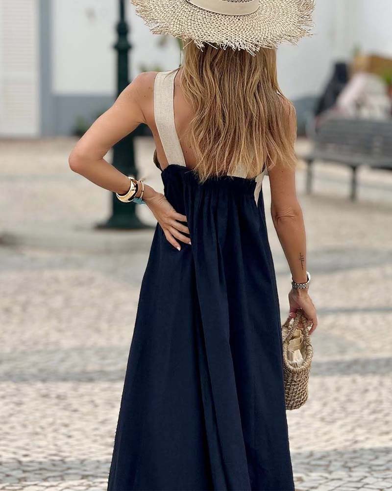 Morven – Crossover Halter Maxi Dress
