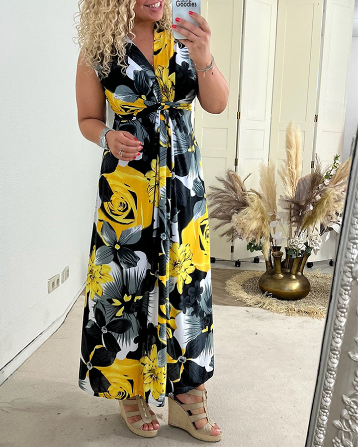April – Floral Print Maxi Dress