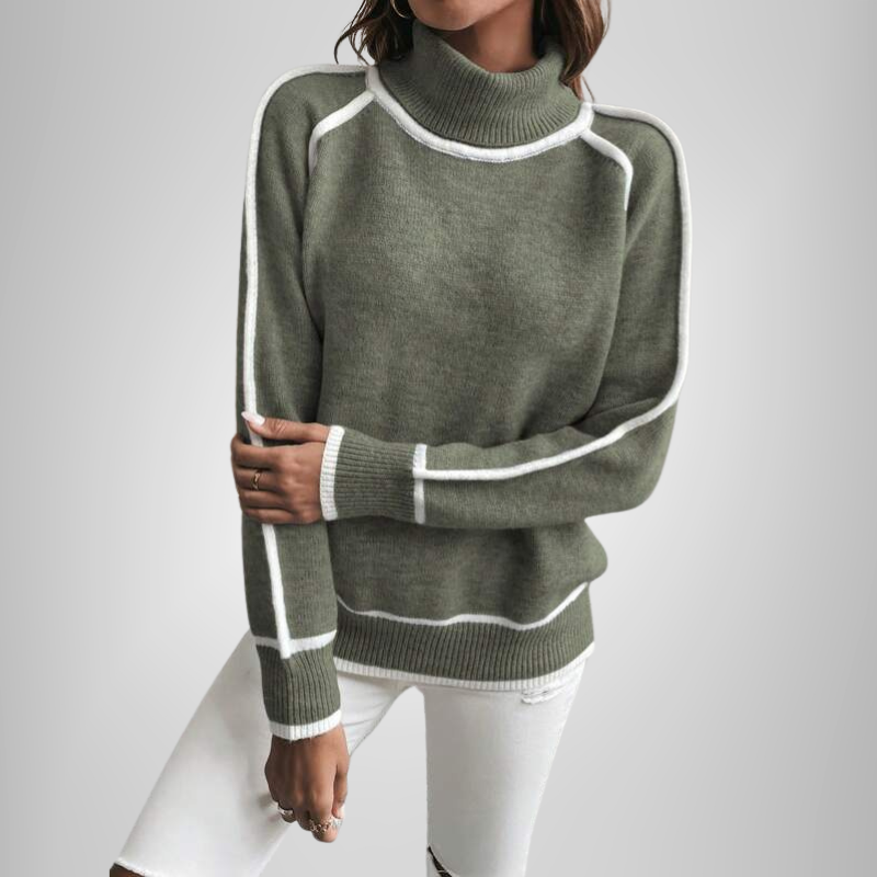 Arabella - Olive Turtleneck Jumper