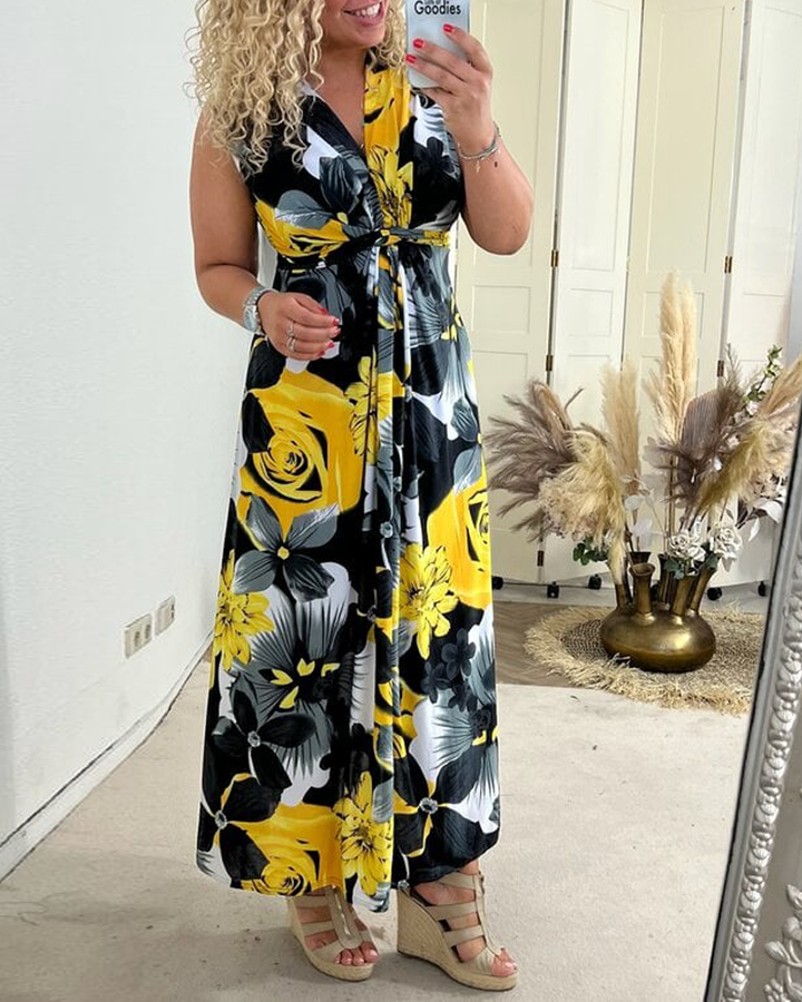 April – Floral Print Maxi Dress