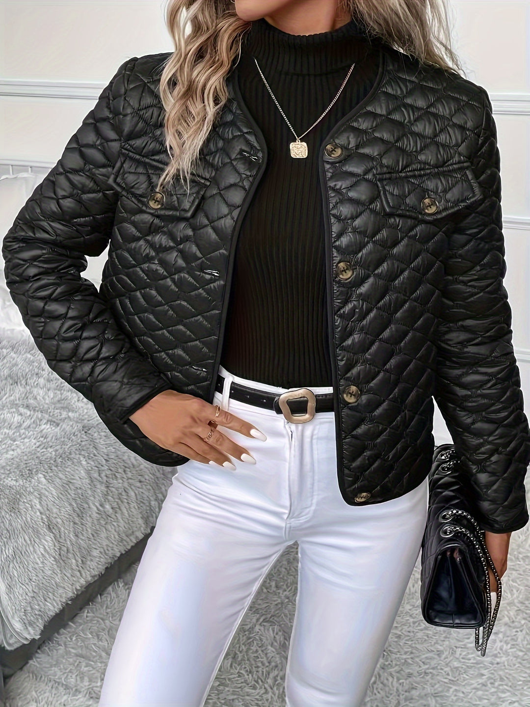 Andrea – Quilted Button-Up Jacket