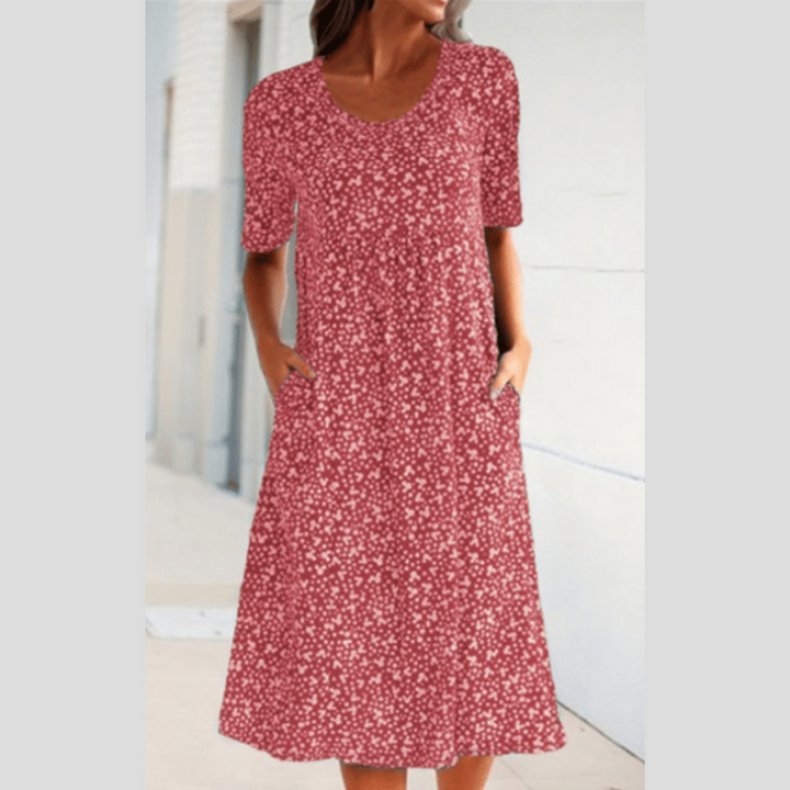 Anora – Printed Boho Midi Dress