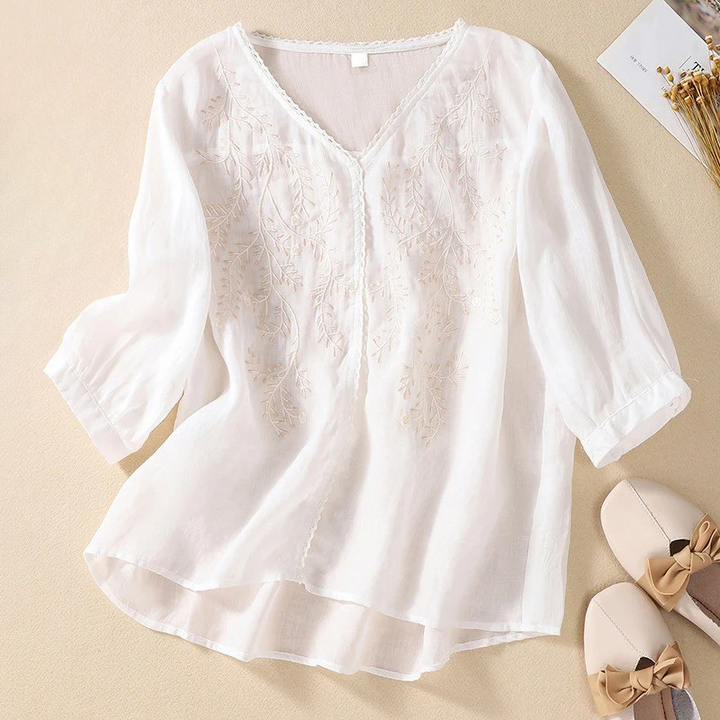Maeve – Embroidered V-Neck Tunic