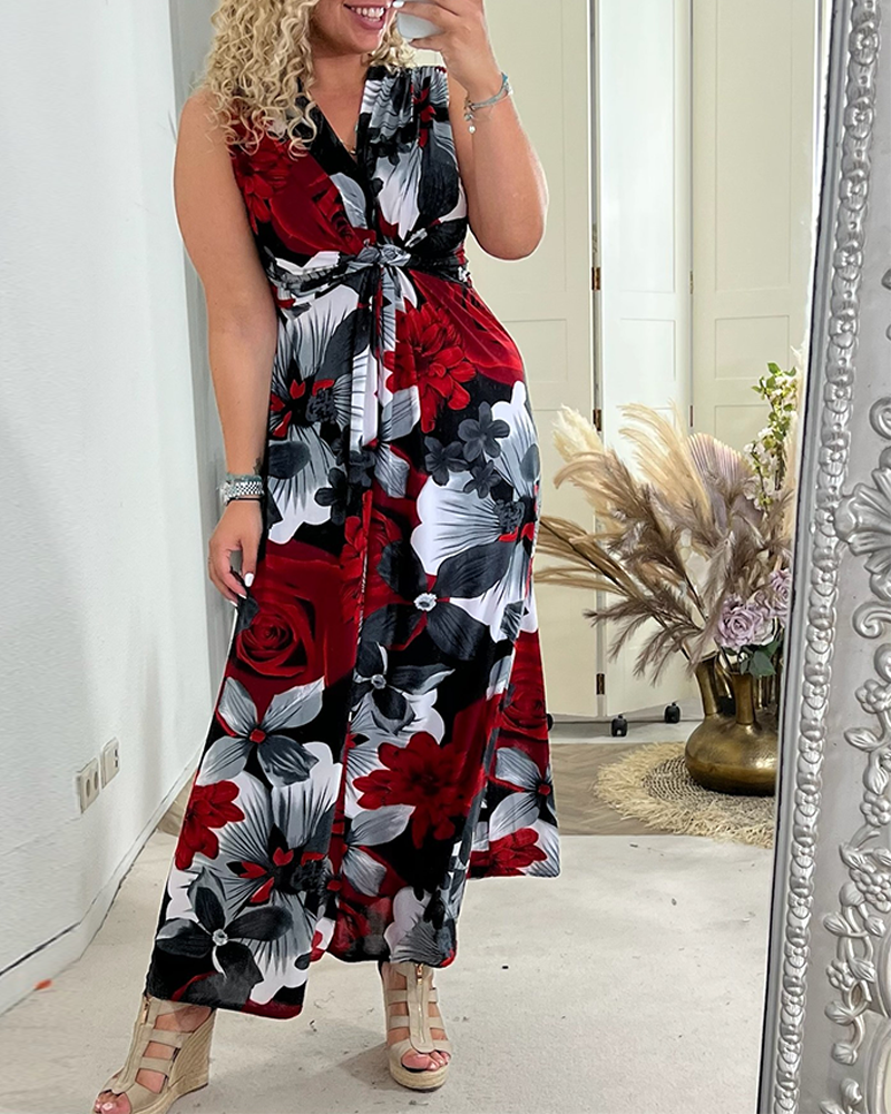 April – Floral Print Maxi Dress