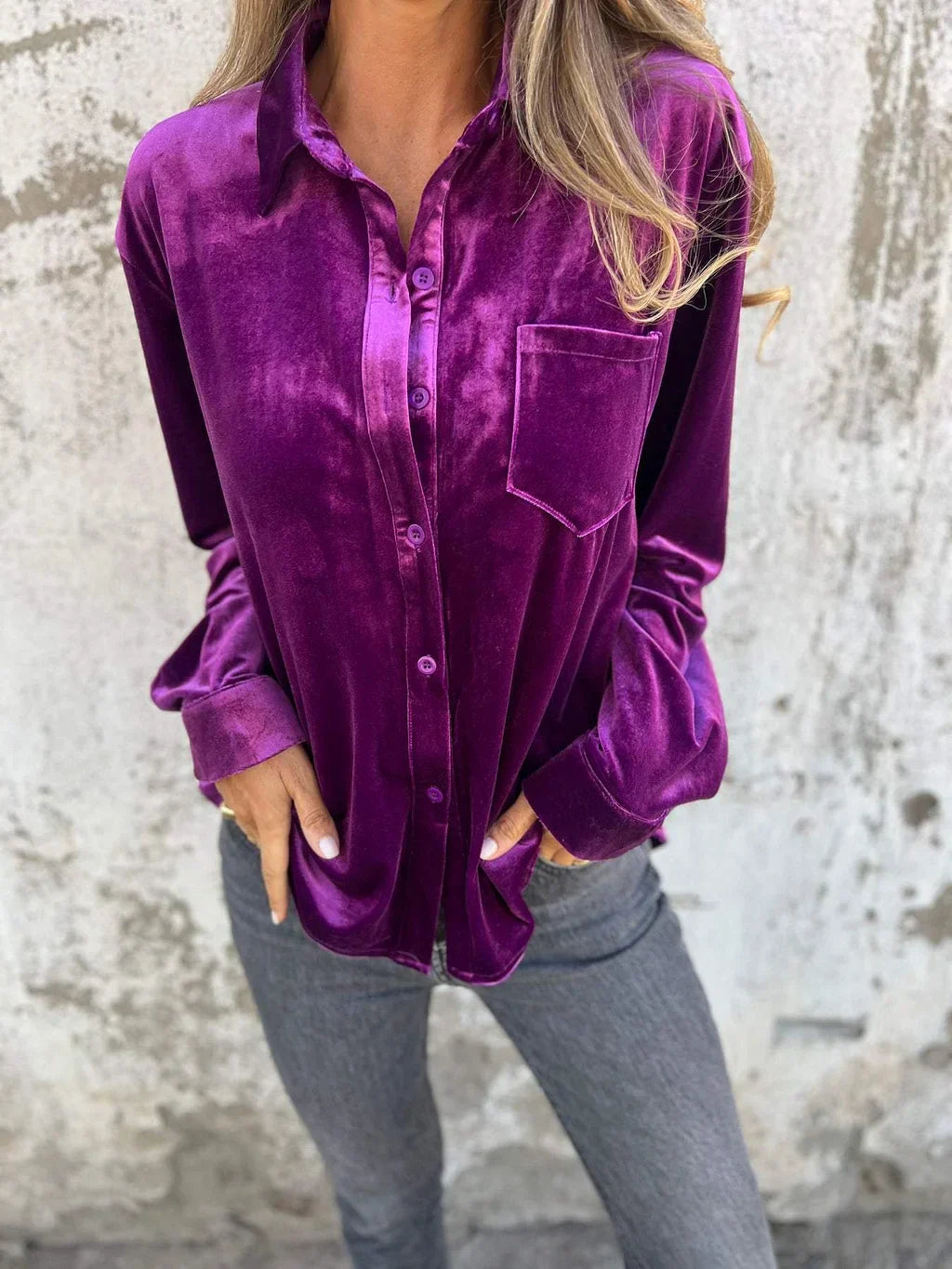 Kaya - Elegant Velvet Blouse