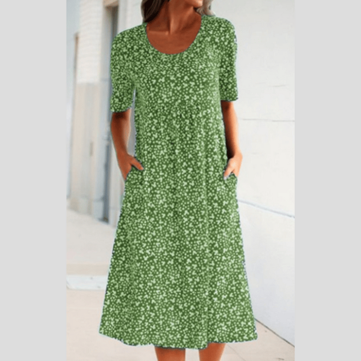 Anora – Printed Boho Midi Dress