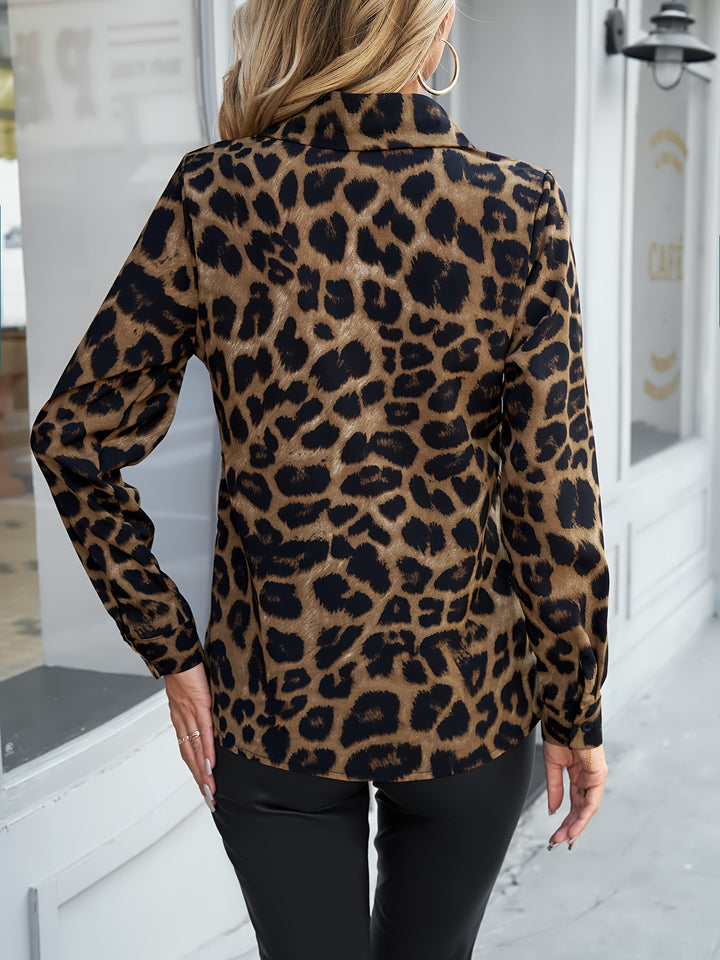 Lilia - Leopard Print Polo Shirt