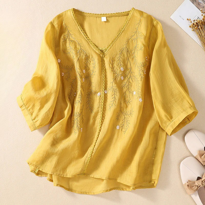 Maeve – Embroidered V-Neck Tunic