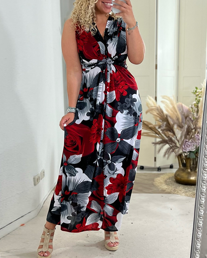April – Floral Print Maxi Dress