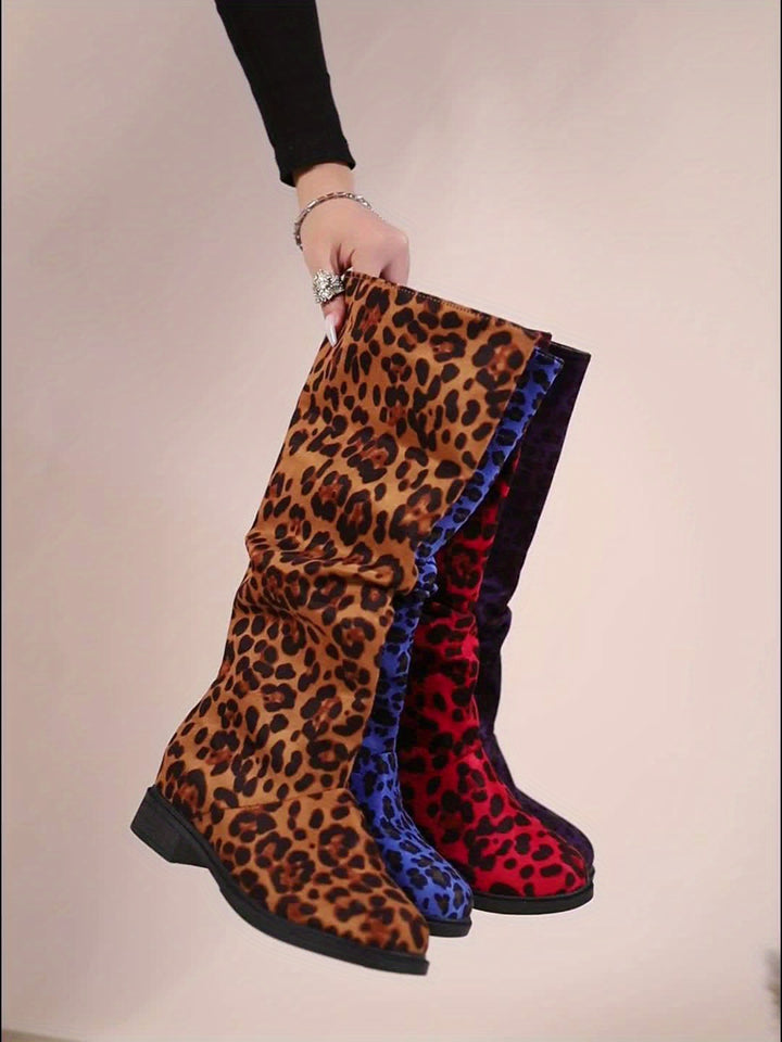 Aria - Leopard Print Mid-Calf Boots