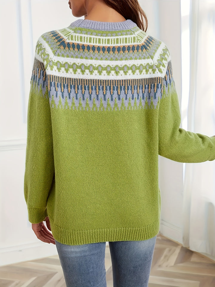 Penelope - Textured Geo Pullover