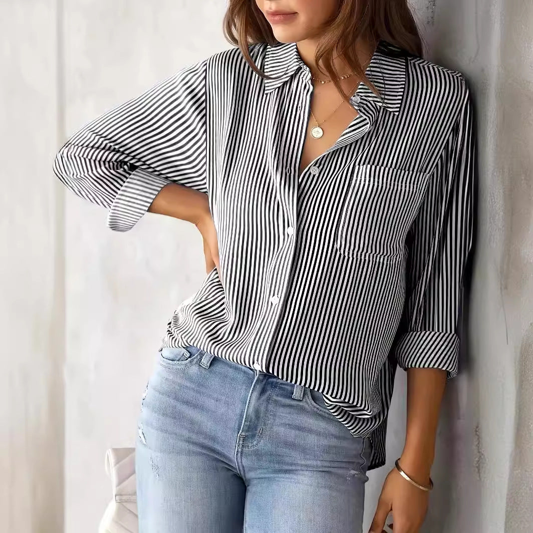 Angel – Striped Button-Up Shirt