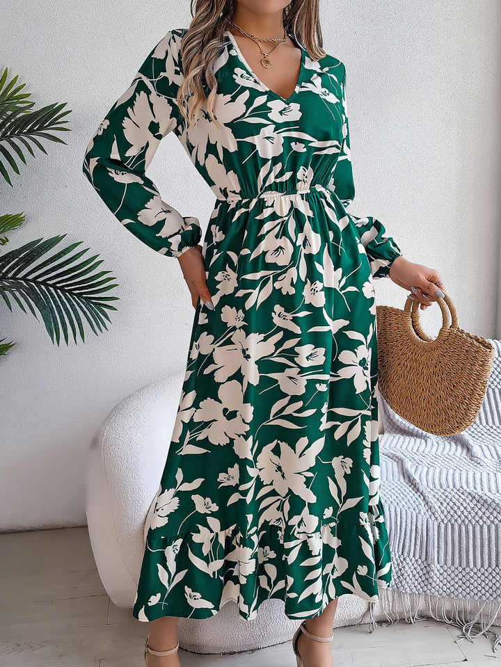 Winika – Floral V-Neck Midi Dress