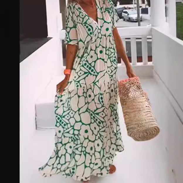 Ffion – Printed Flowy Maxi Dress
