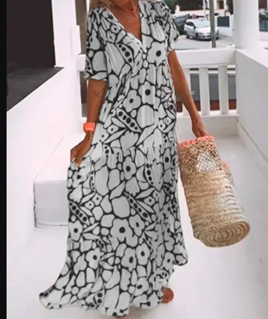 Ffion – Printed Flowy Maxi Dress