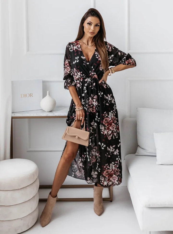 Fenella – Floral Wrap Midi Dress
