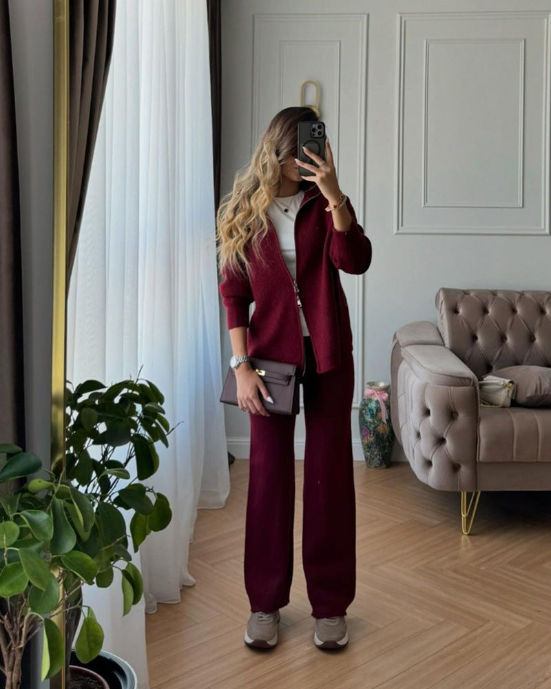 Melody – Zip-Up Knit Loungewear Set