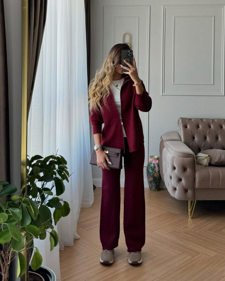 Melody – Zip-Up Knit Loungewear Set
