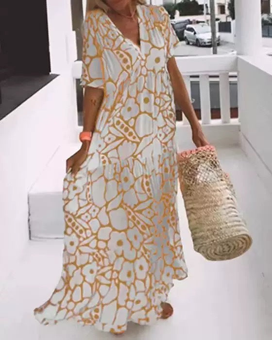 Ffion – Printed Flowy Maxi Dress