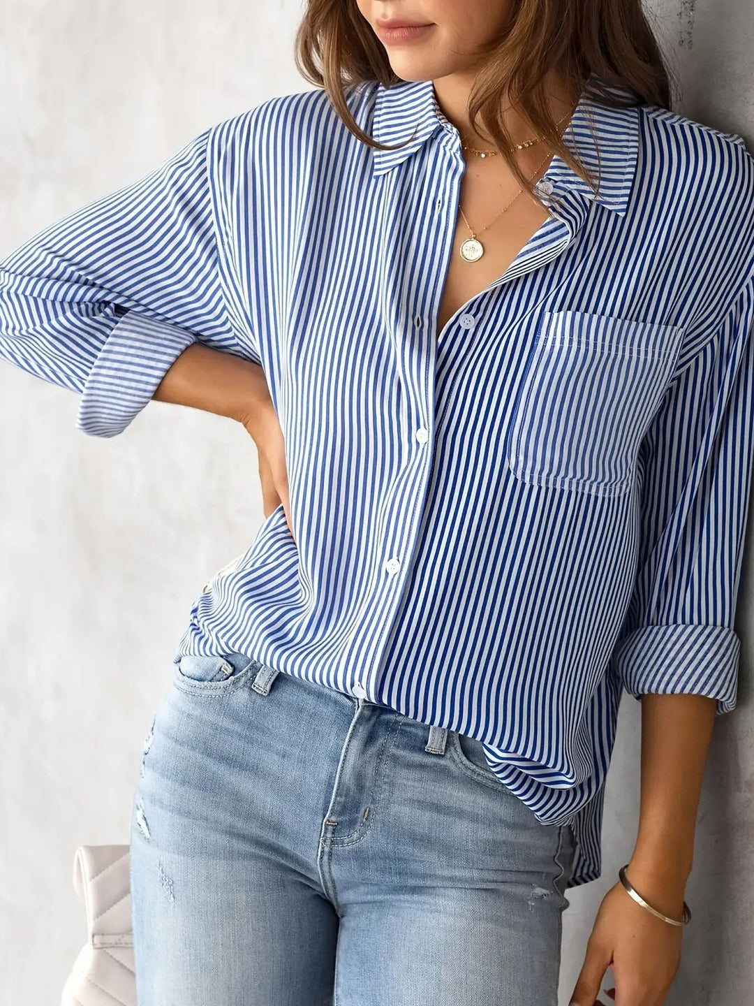 Angel – Striped Button-Up Shirt