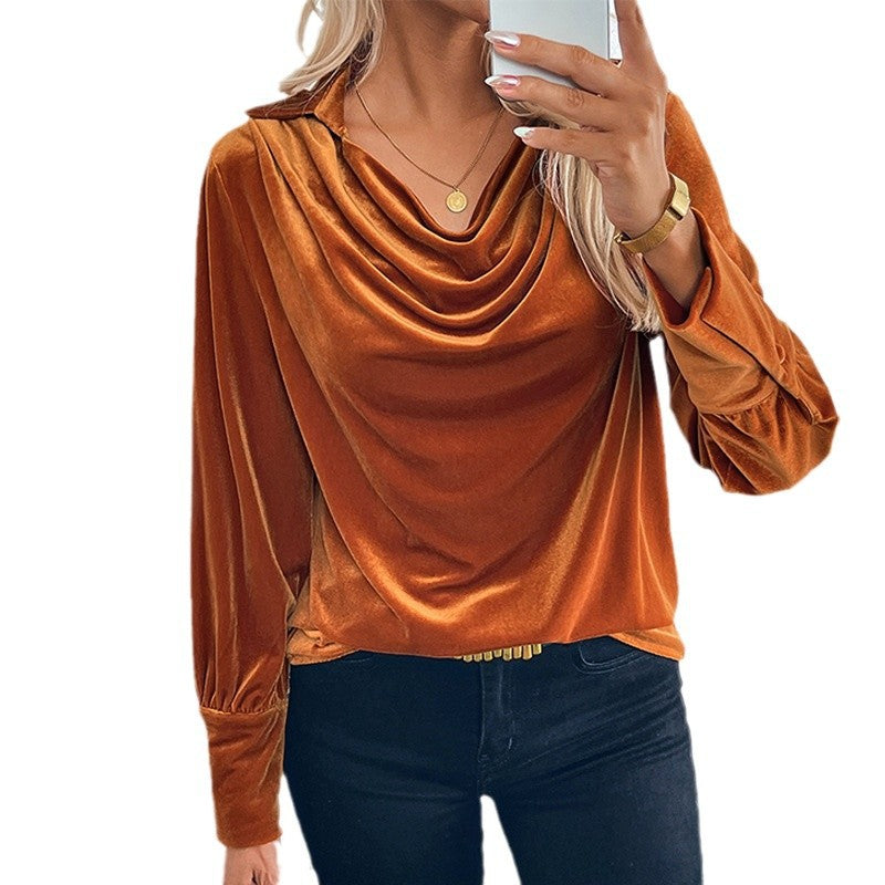 Ruby - Elegant Velvet Blouse