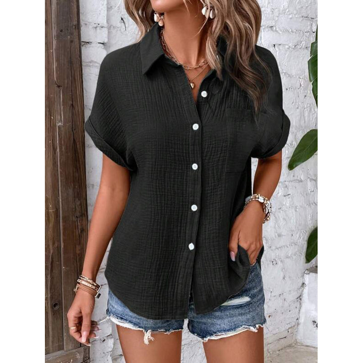 Amilia – Textured Button-Up Shirt