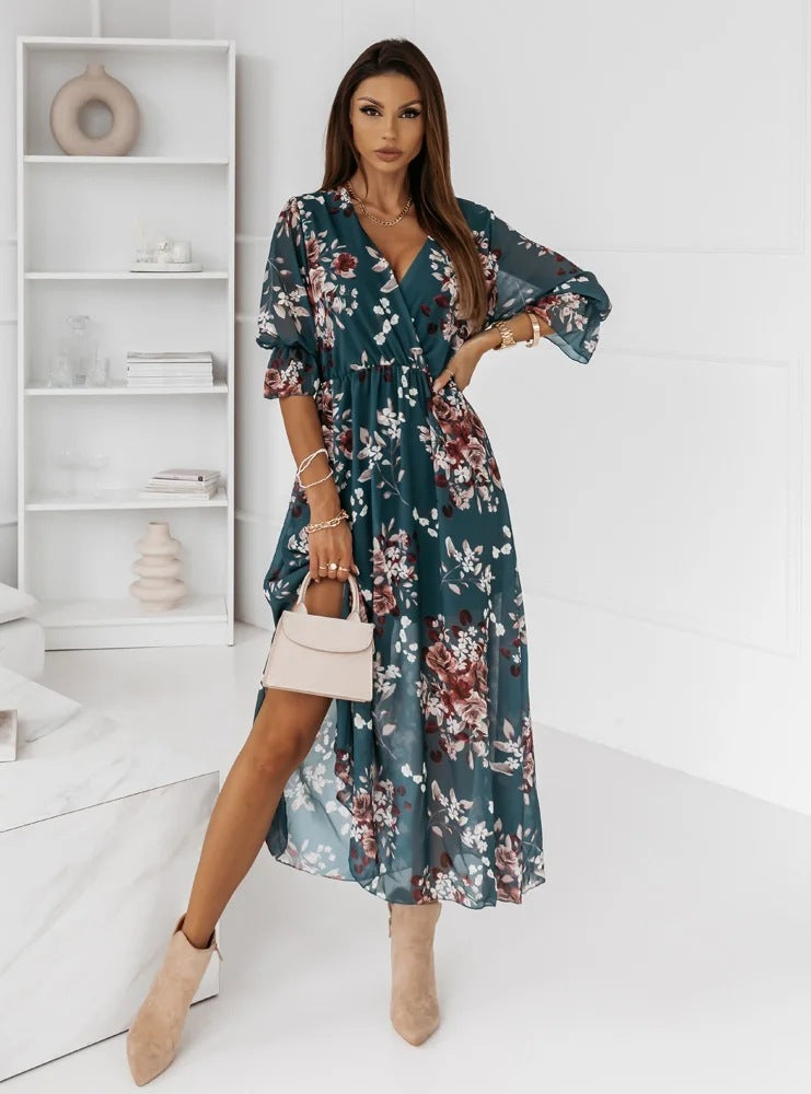 Fenella – Floral Wrap Midi Dress