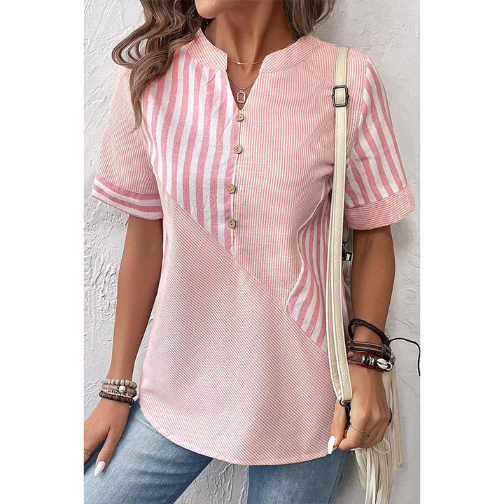 Abby – Striped Button-Up Blouse