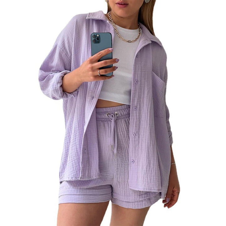 Blue – Textured Two-Piece Lounge Set