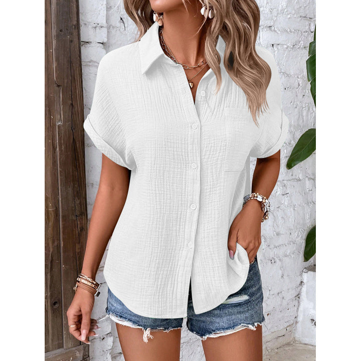 Amilia – Textured Button-Up Shirt