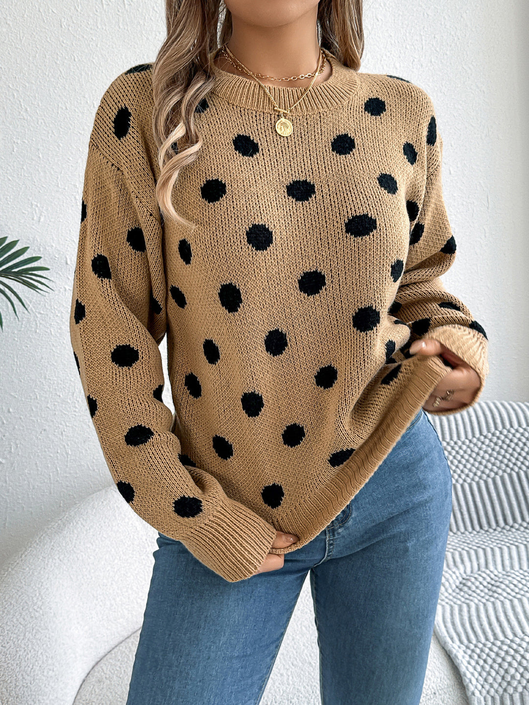 Nathalie – Polka Dot Knit Jumper