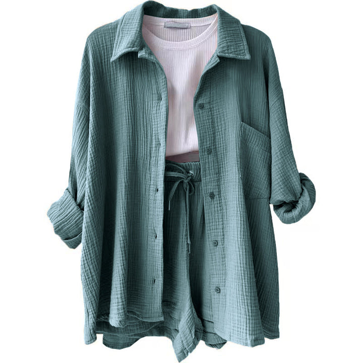 Blue – Textured Two-Piece Lounge Set
