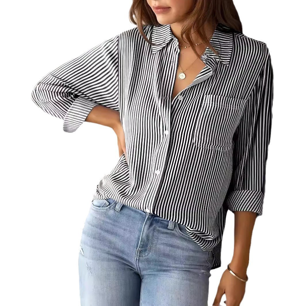Angel – Striped Button-Up Shirt
