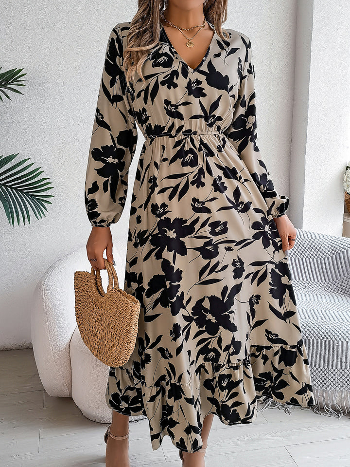 Winika – Floral V-Neck Midi Dress