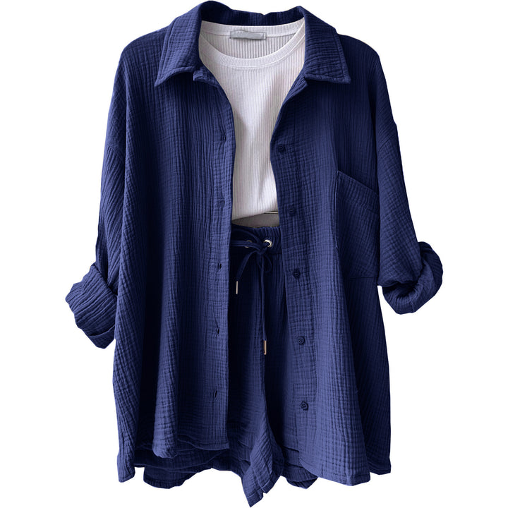 Blue – Textured Two-Piece Lounge Set