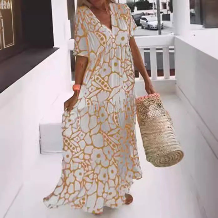 Ffion – Printed Flowy Maxi Dress