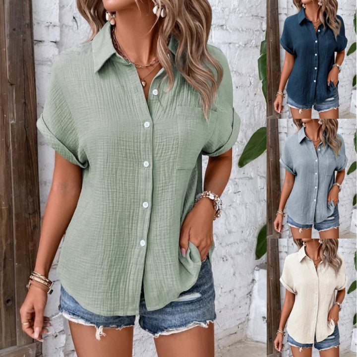 Amilia – Textured Button-Up Shirt
