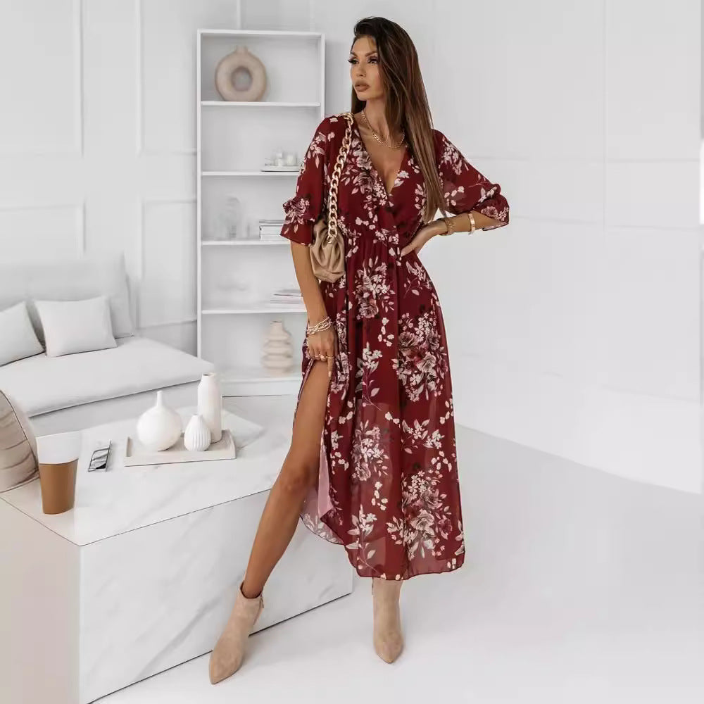 Fenella – Floral Wrap Midi Dress