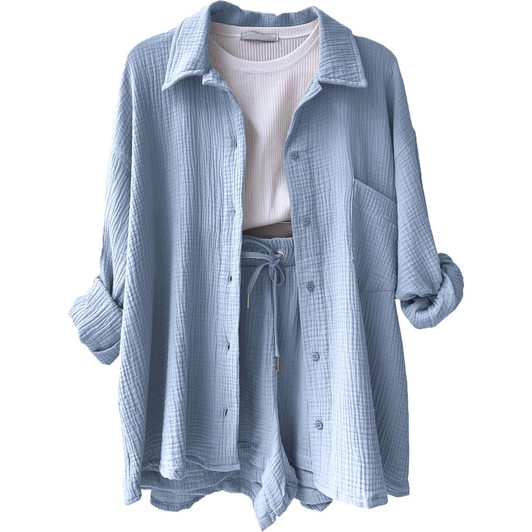 Blue – Textured Two-Piece Lounge Set