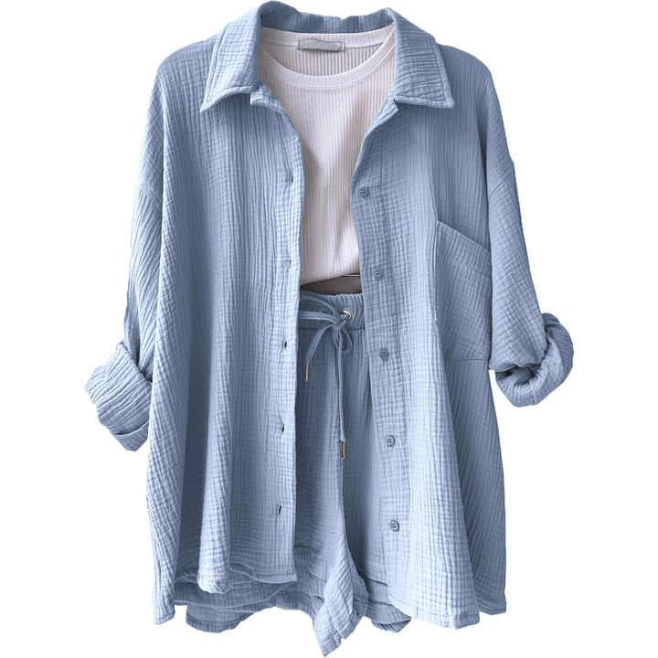 Blue – Textured Two-Piece Lounge Set