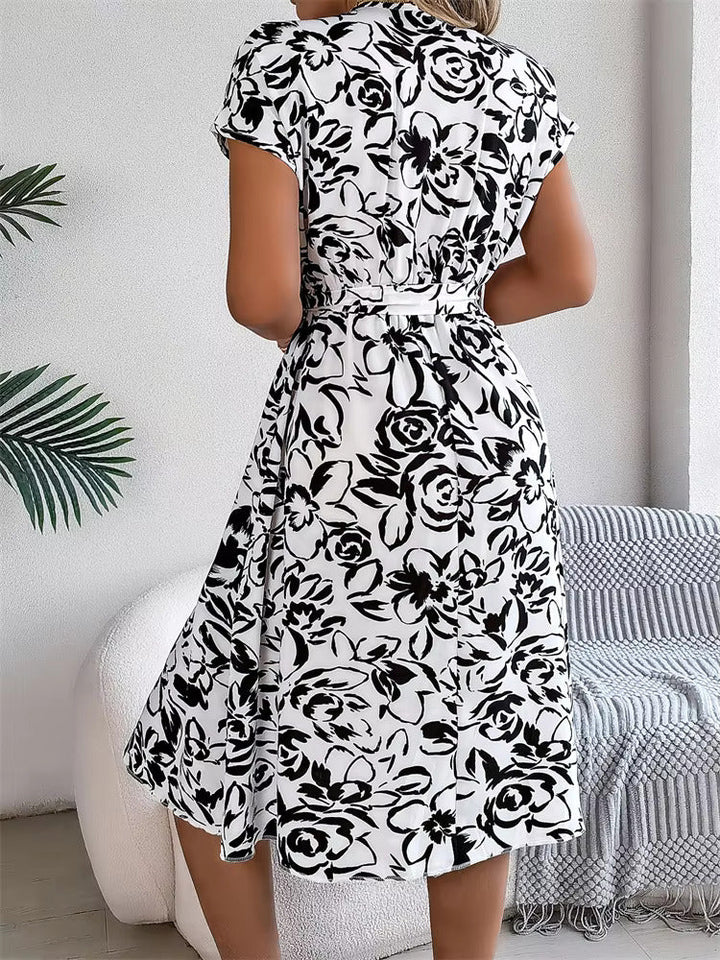 Aayah – Floral Button-Up Midi Dress