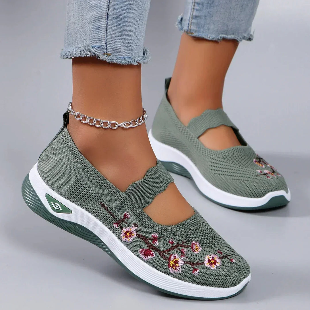 Amethyst – Embroidered Comfort Slip-Ons