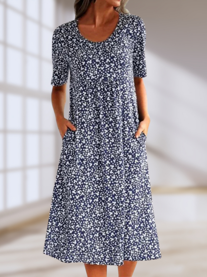 Anora – Printed Boho Midi Dress