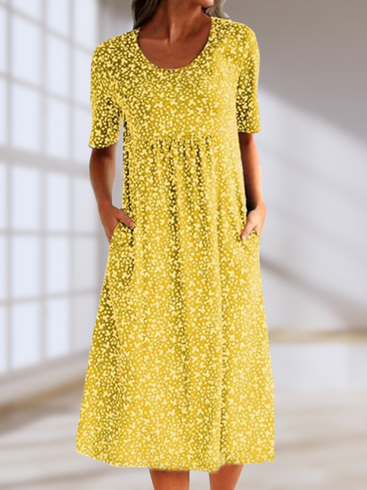 Anora – Printed Boho Midi Dress