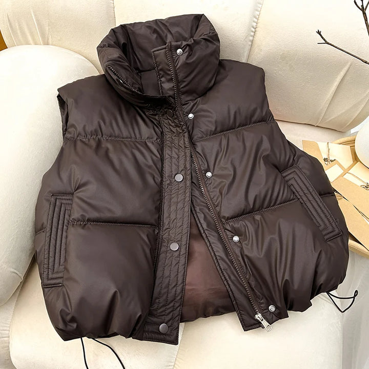 Carmen – Puffer Gilet with High Collar