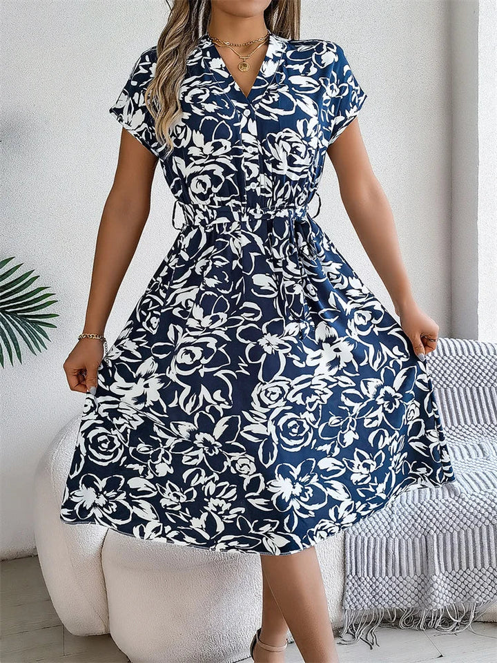 Aayah – Floral Button-Up Midi Dress