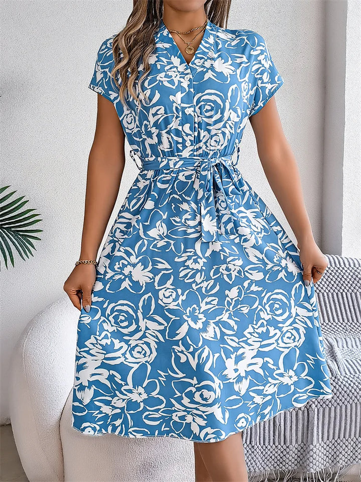 Aayah – Floral Button-Up Midi Dress