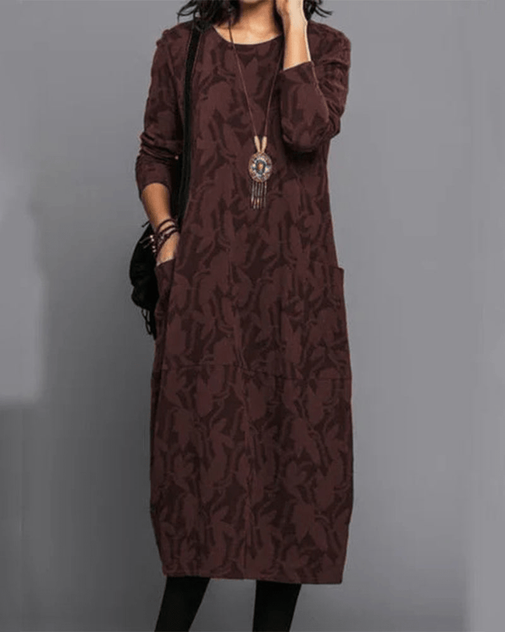 Thalia – Textured Pocket Midi Dress