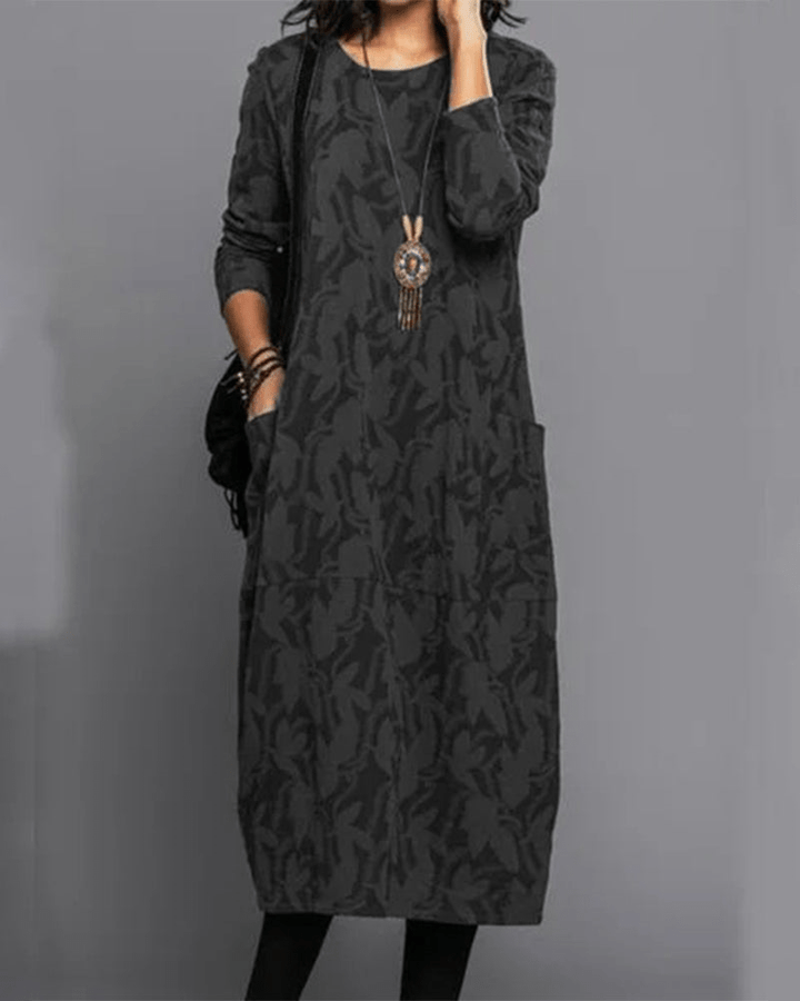 Thalia – Textured Pocket Midi Dress